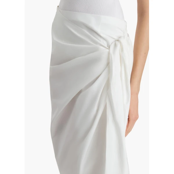 Khaite Shay Skirt in Chalk, view 5