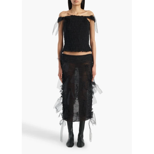 Khaite Signe Skirt in Black, view 2