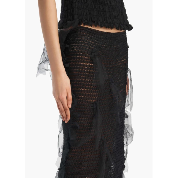 Khaite Signe Skirt in Black, view 5