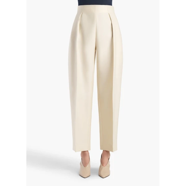 Khaite Somera Pant in Ivory Glow, view 3