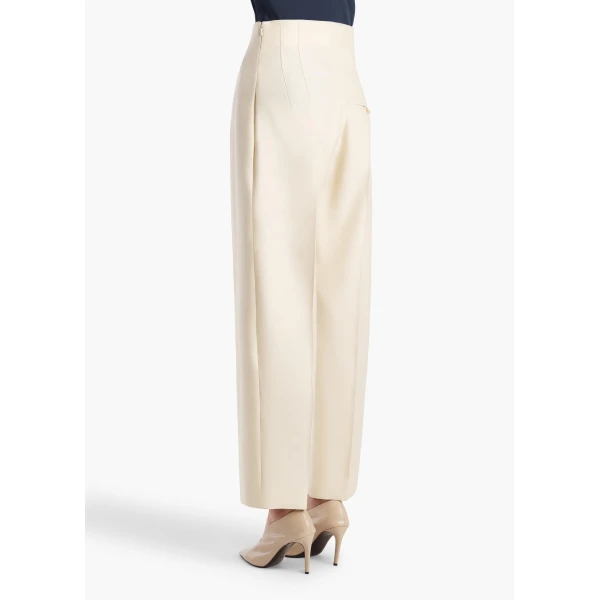 Khaite Somera Pant in Ivory Glow, view 4
