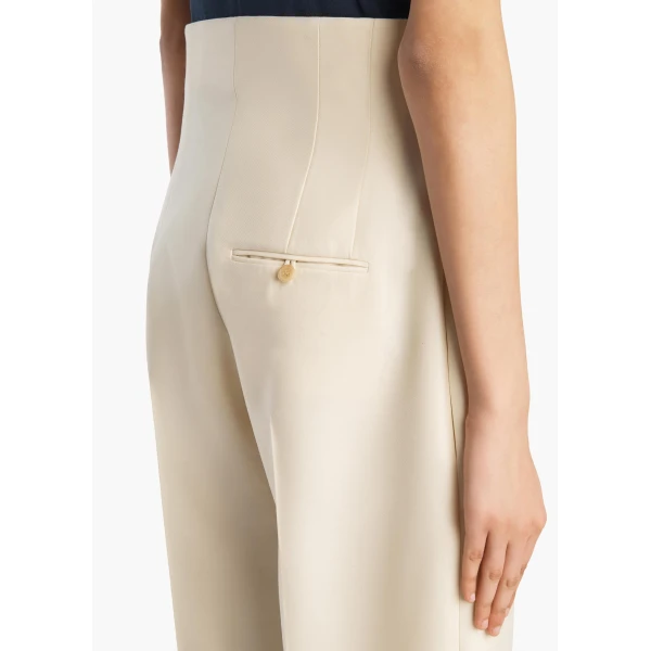 Khaite Somera Pant in Ivory Glow, view 6