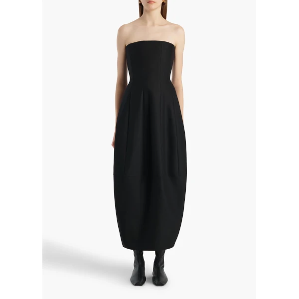 Khaite Stela Dress in Black, view 3