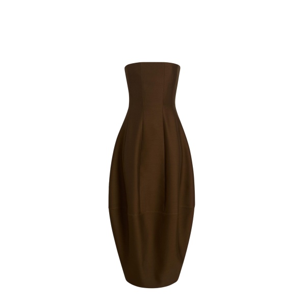 Khaite Stela Dress in Dark Olive