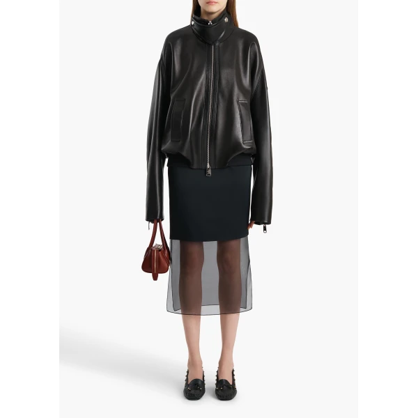 Khaite Sybil Skirt in Black, view 2