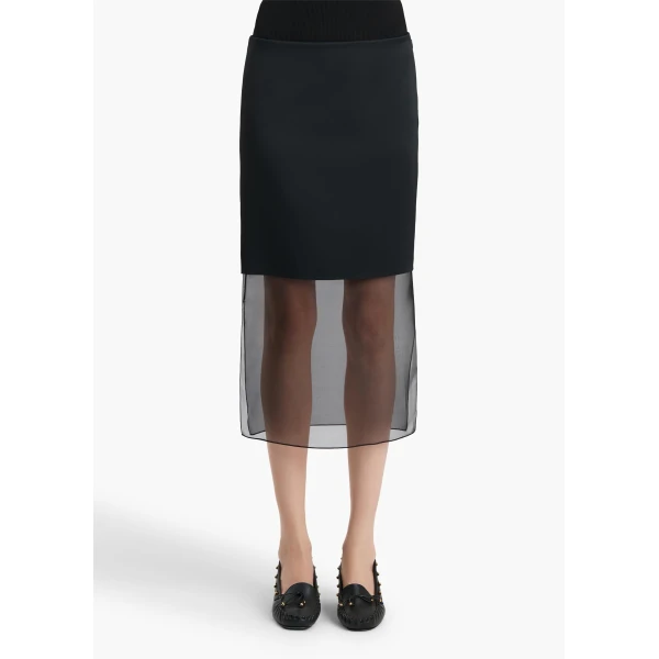 Khaite Sybil Skirt in Black, view 3
