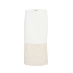 Khaite Sybil Skirt in Chalk with Ditsy Rose Print
