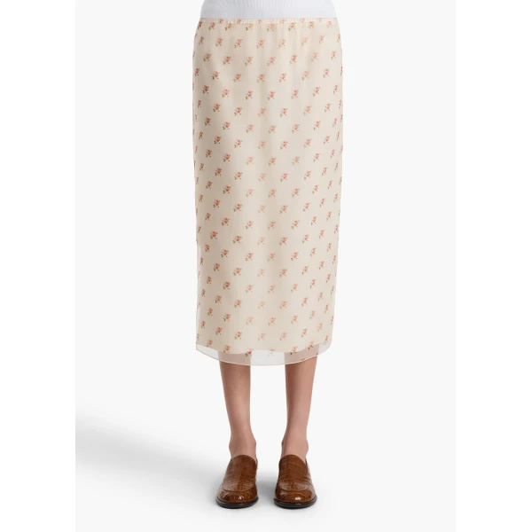 Khaite Syndi Skirt in Soft Pink, view 3