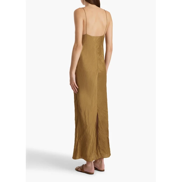Khaite Taja Dress in Golden Ochre, view 3