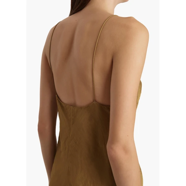 Khaite Taja Dress in Golden Ochre, view 5