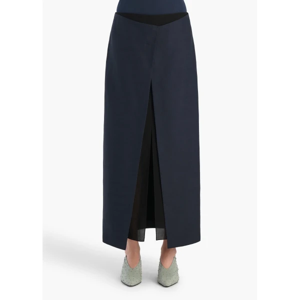 Khaite Tal Skirt in Dark Navy, view 3