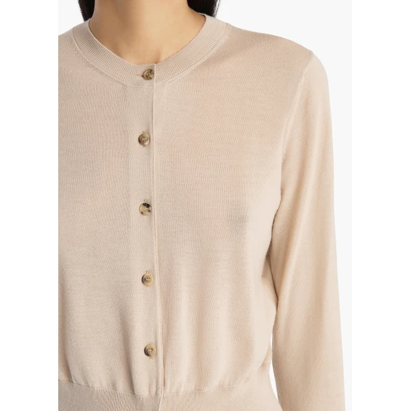 Khaite Tansy Cardigan in Sand, view 4