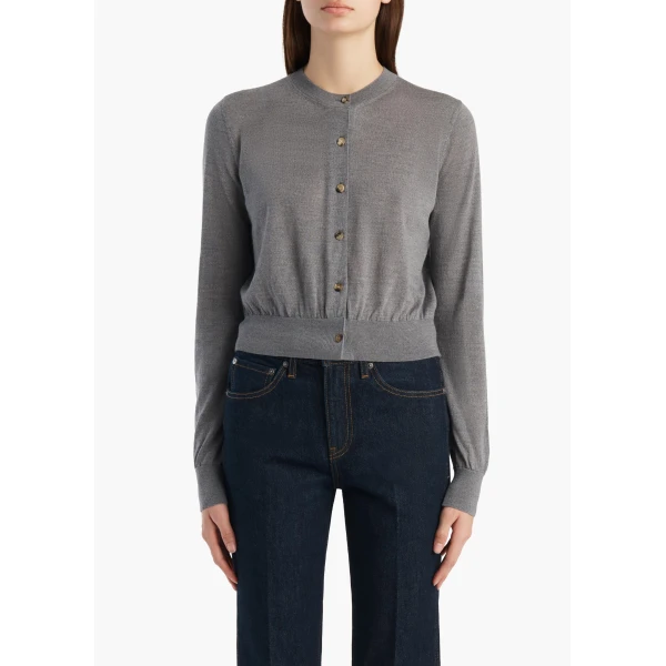 Khaite Tansy Cardigan in Sterling, view 3
