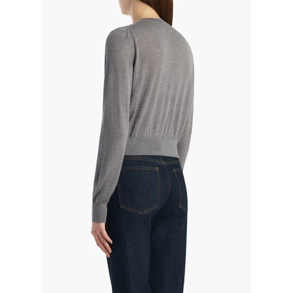 Khaite Tansy Cardigan in Sterling, view 4