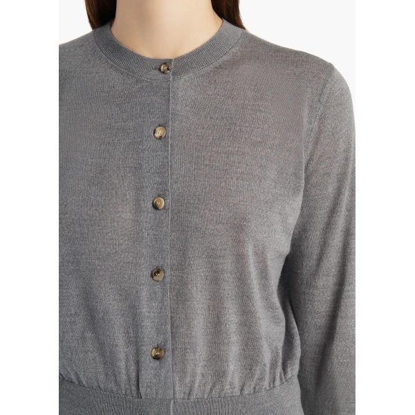Khaite Tansy Cardigan in Sterling, view 5