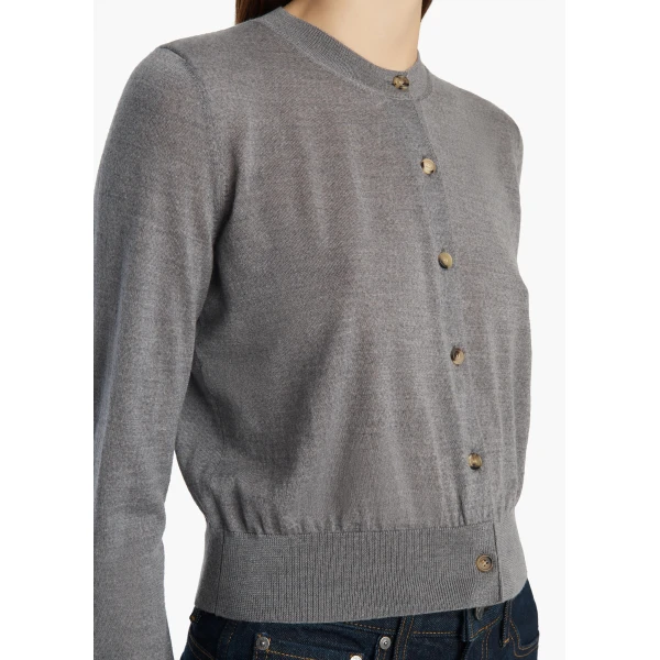 Khaite Tansy Cardigan in Sterling, view 6