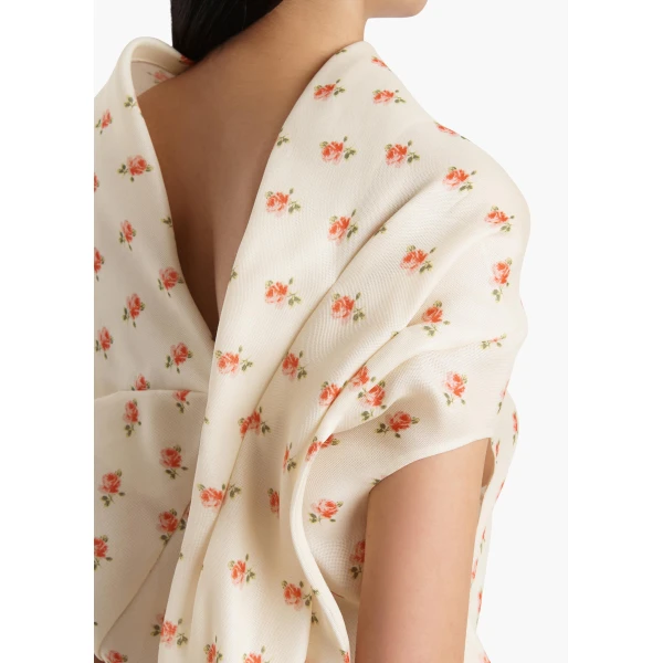 Khaite Tatia Dress in Ditsy Rose Print, view 5