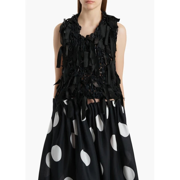 Khaite Tevis Top in Black Leather, view 3