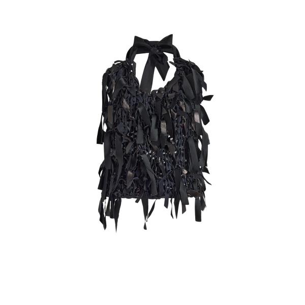 Khaite Tevis Top in Black Leather