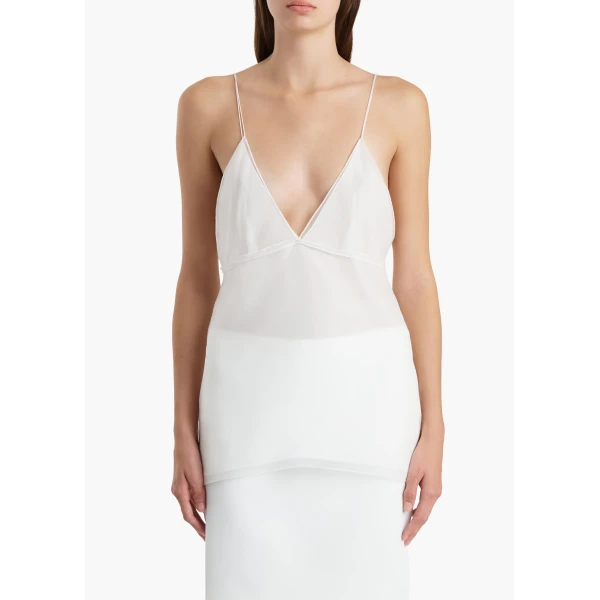 Khaite Timy Top in Chalk, view 3