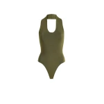 Khaite Toto Bodysuit in Olive