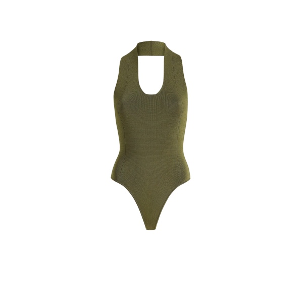 Khaite Toto Bodysuit in Olive