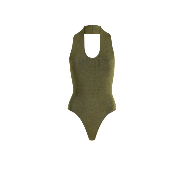 Khaite Toto Bodysuit in Olive