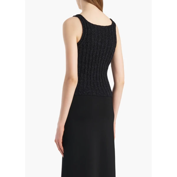 Khaite Val Top in Black Cotton, view 4