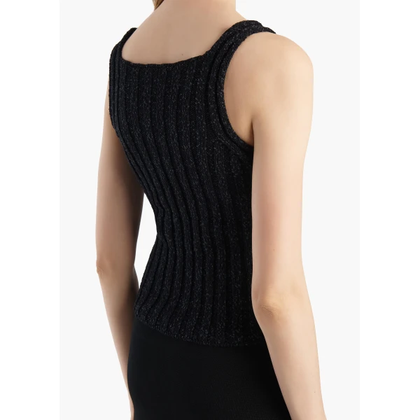 Khaite Val Top in Black Cotton, view 6