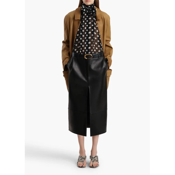 Khaite Vali Top in Black with White Dots, view 2