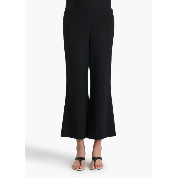Khaite Walter Pant in Black Textured Giro Inglese, view 3