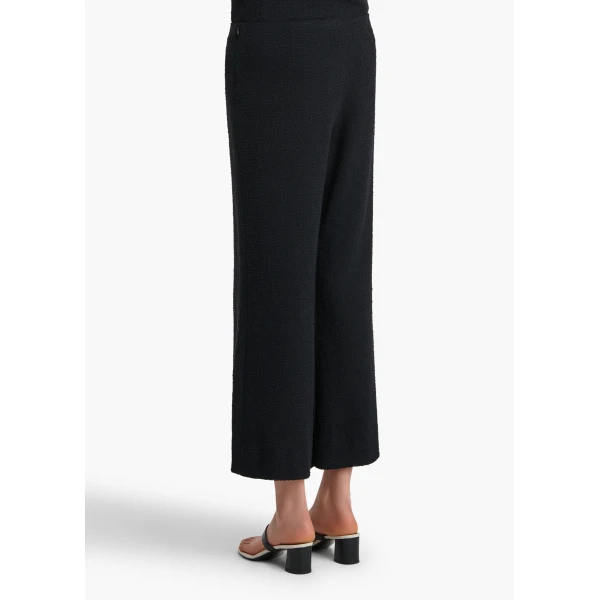 Khaite Walter Pant in Black Textured Giro Inglese, view 4