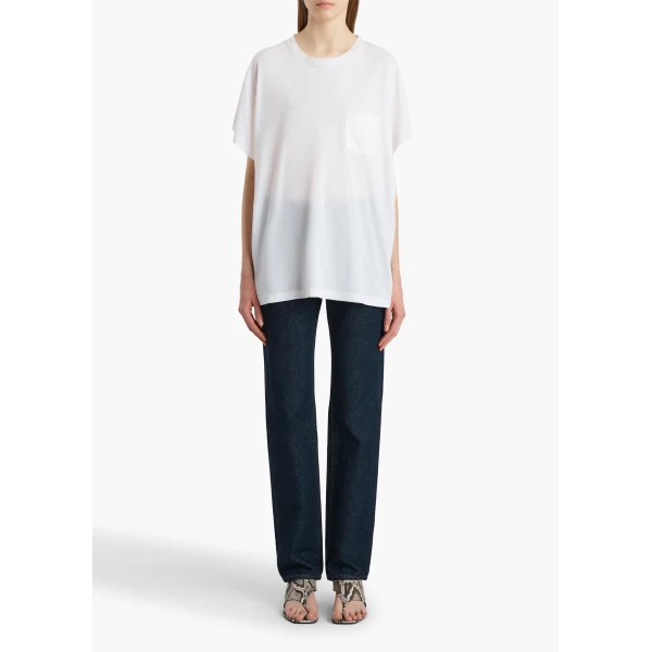 Khaite Wanda T-Shirt in White Top, view 2