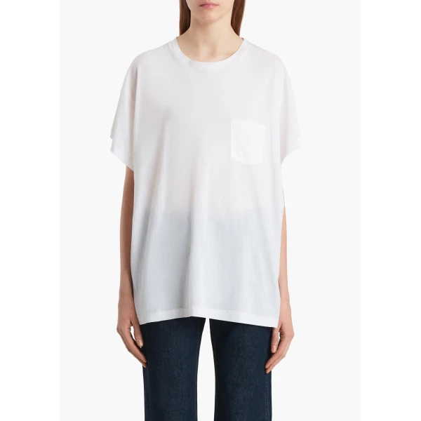 Khaite Wanda T-Shirt in White Top, view 3