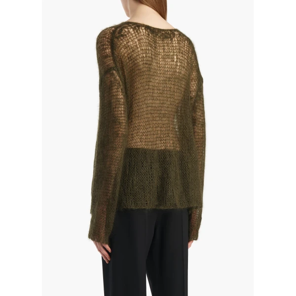 Khaite Wendy Sweater in Dark Olive, view 4