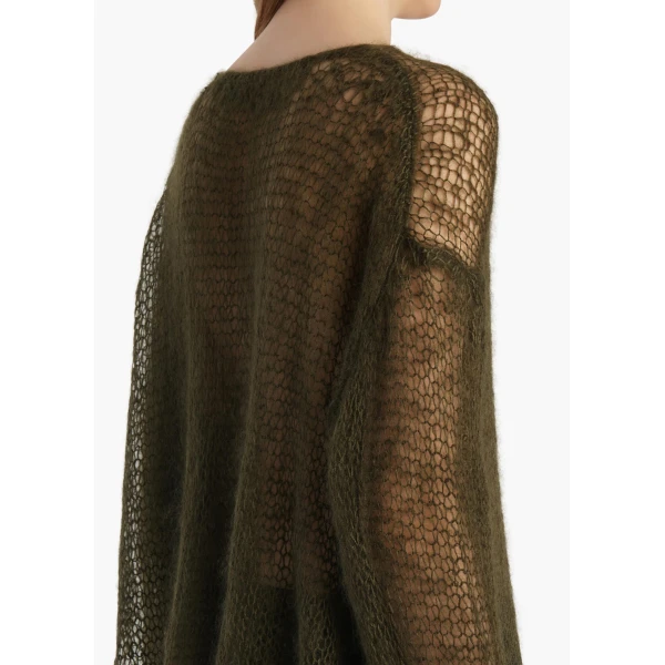 Khaite Wendy Sweater in Dark Olive, view 6