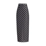 Khaite Winton Skirt in Black with White Dots
