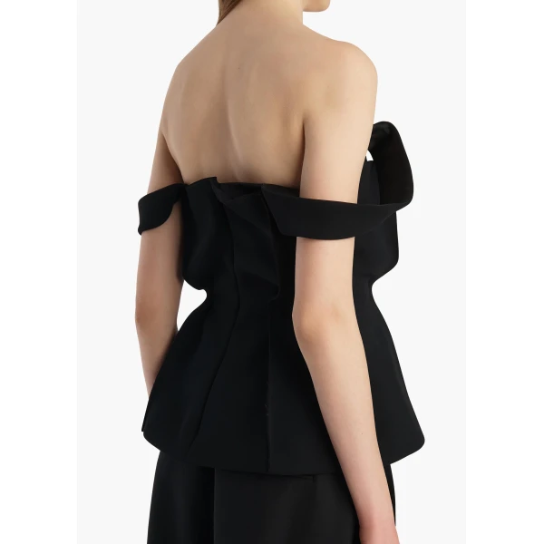 Khaite Yasmina Top in Black Crepe, view 6