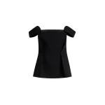 Khaite Yasmina Top in Black Crepe