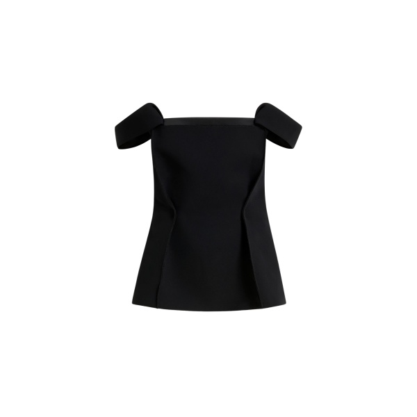 Khaite Yasmina Top in Black Crepe