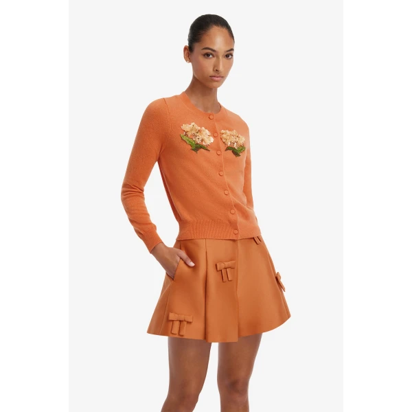 Leo Lin Abby Bow Shorts in Ochre, view 6