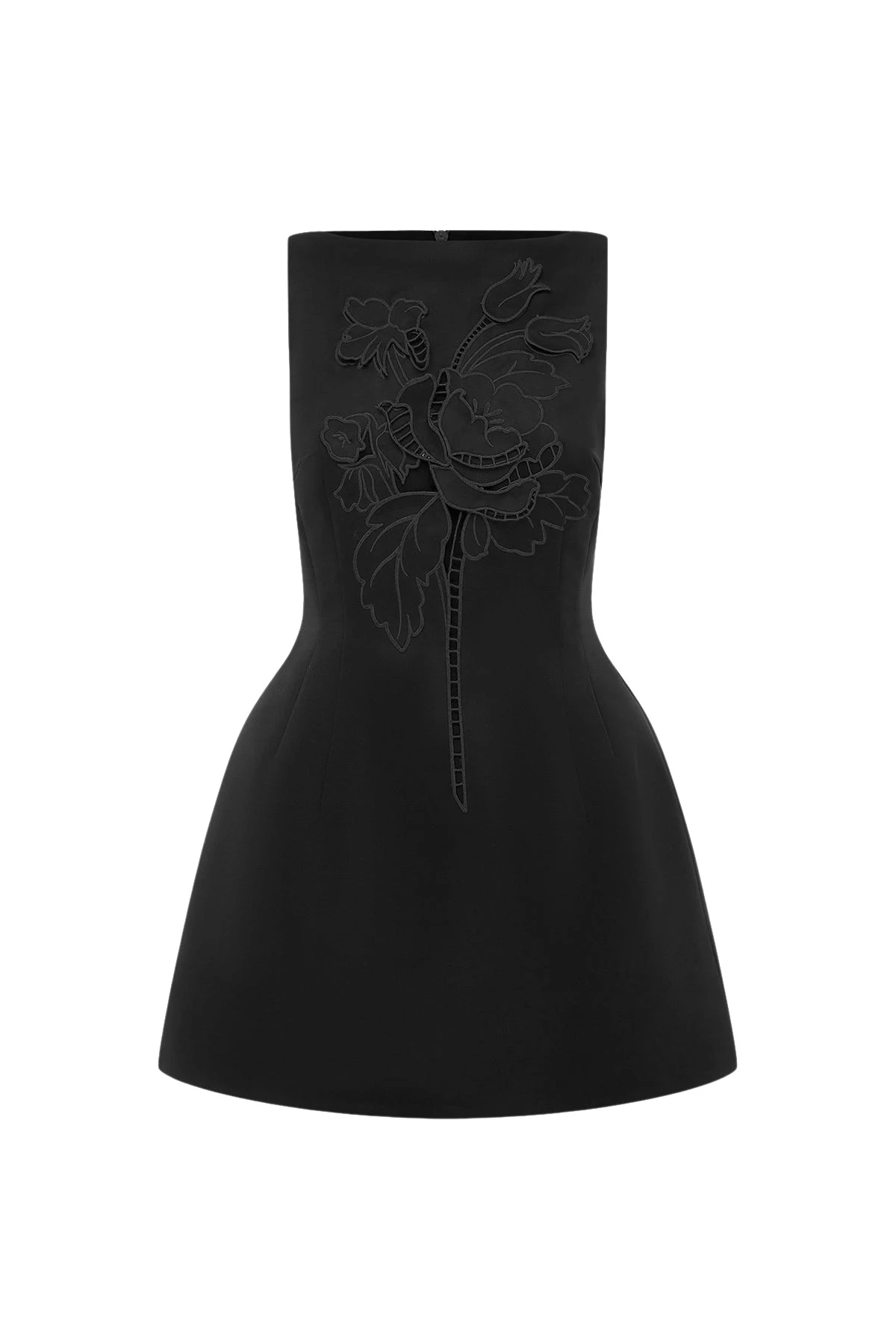 Leo-Lin-Ali-Applique-Boat-Neck-Mini-Dress-in-Ebony91970_nobg Leo Lin Ali Appliqué Boat Neck Mini Dress in Ebony