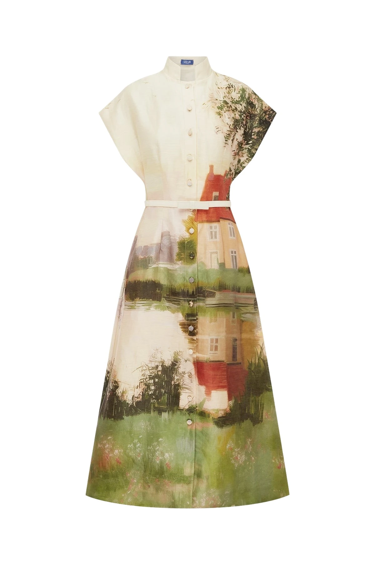Leo-Lin-Aubrey-Shirt-Midi-Dress-in-Serene-Print58931_nobg Leo Lin Aubrey Shirt Midi Dress in Serene Print