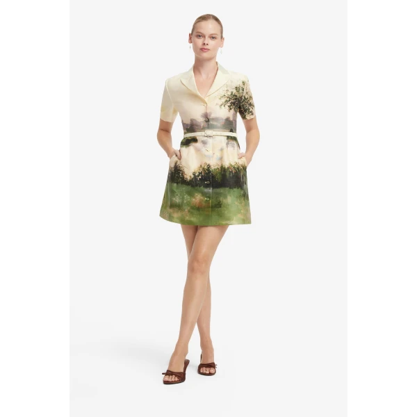 Leo Lin Brigitte Mini Dress in Serene Print, view 3