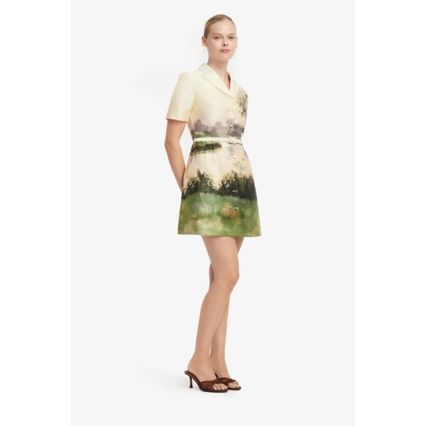Leo Lin Brigitte Mini Dress in Serene Print, view 4