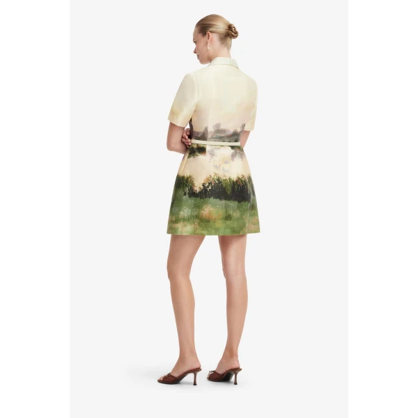 Leo Lin Brigitte Mini Dress in Serene Print, view 5