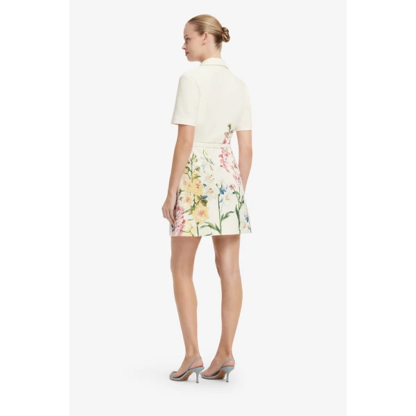 Leo Lin Brigitte Mini Dress in Snapdragon Print in Snow, view 5
