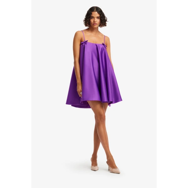 Leo Lin Caitlin Bow Mini Dress in Eminence, view 3