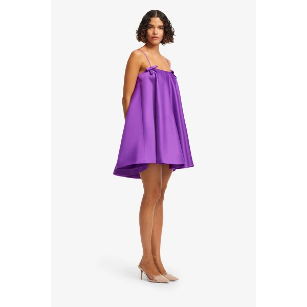 Leo Lin Caitlin Bow Mini Dress in Eminence, view 4