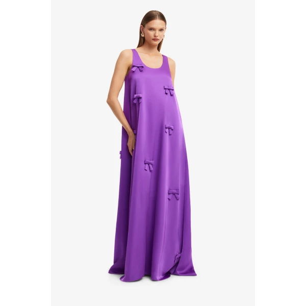 Leo Lin Charlene Bow Gown in Eminence, view 4
